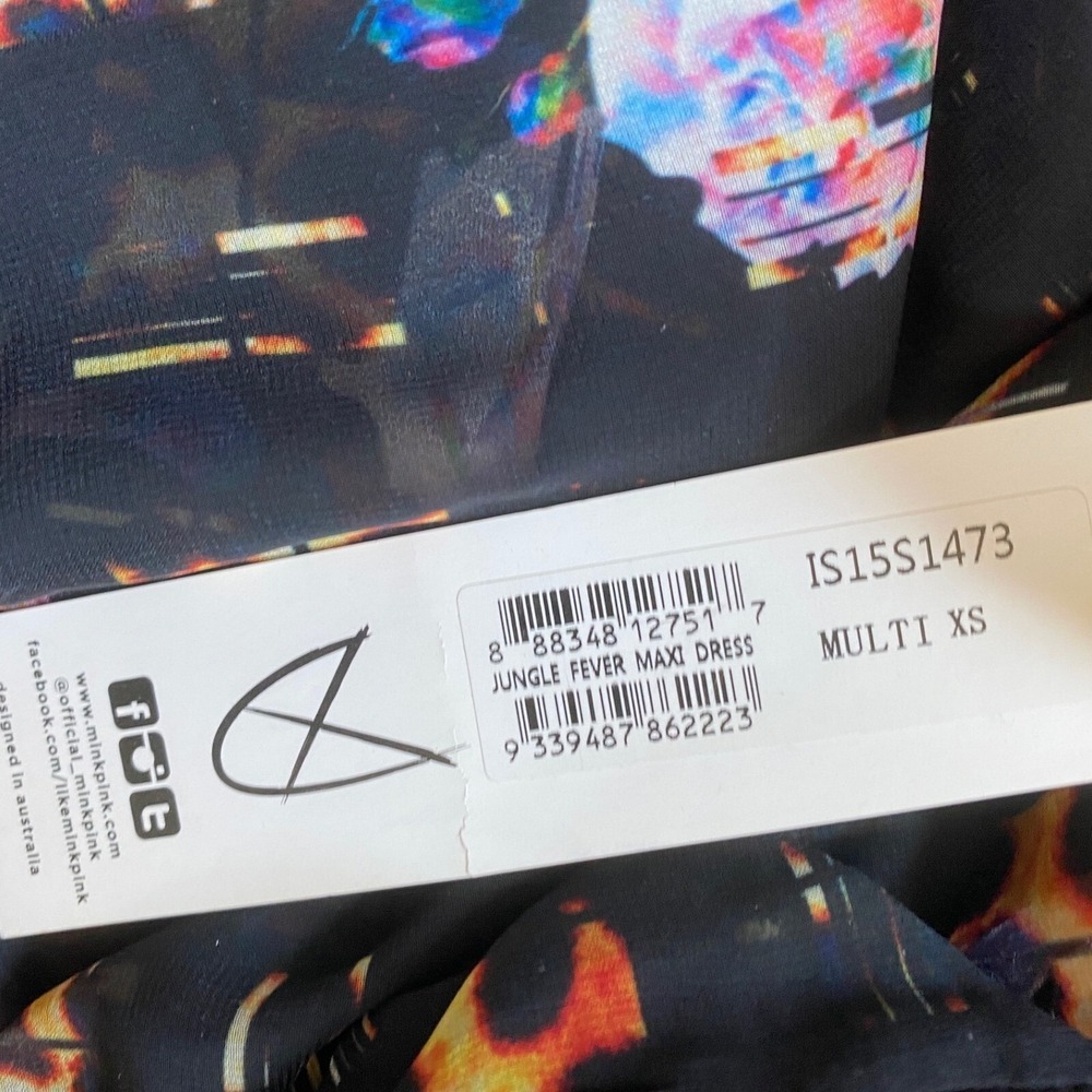 MINKPINK Jungle Fever Maxi Dress Multi Leopard Floral‎ Print XS IS15S1473 NEW - Picture 14 of 15